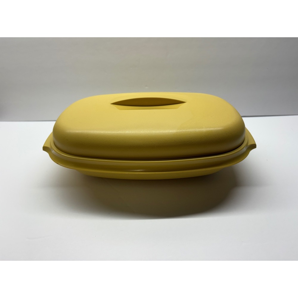 Vintage Tupperware Harvest Gold Vegetable Rice Steamer Divided Insert Lid